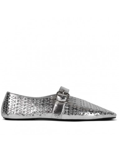 JEFFREY CAMPBELL SHELLY-LSR SILVER FLATS